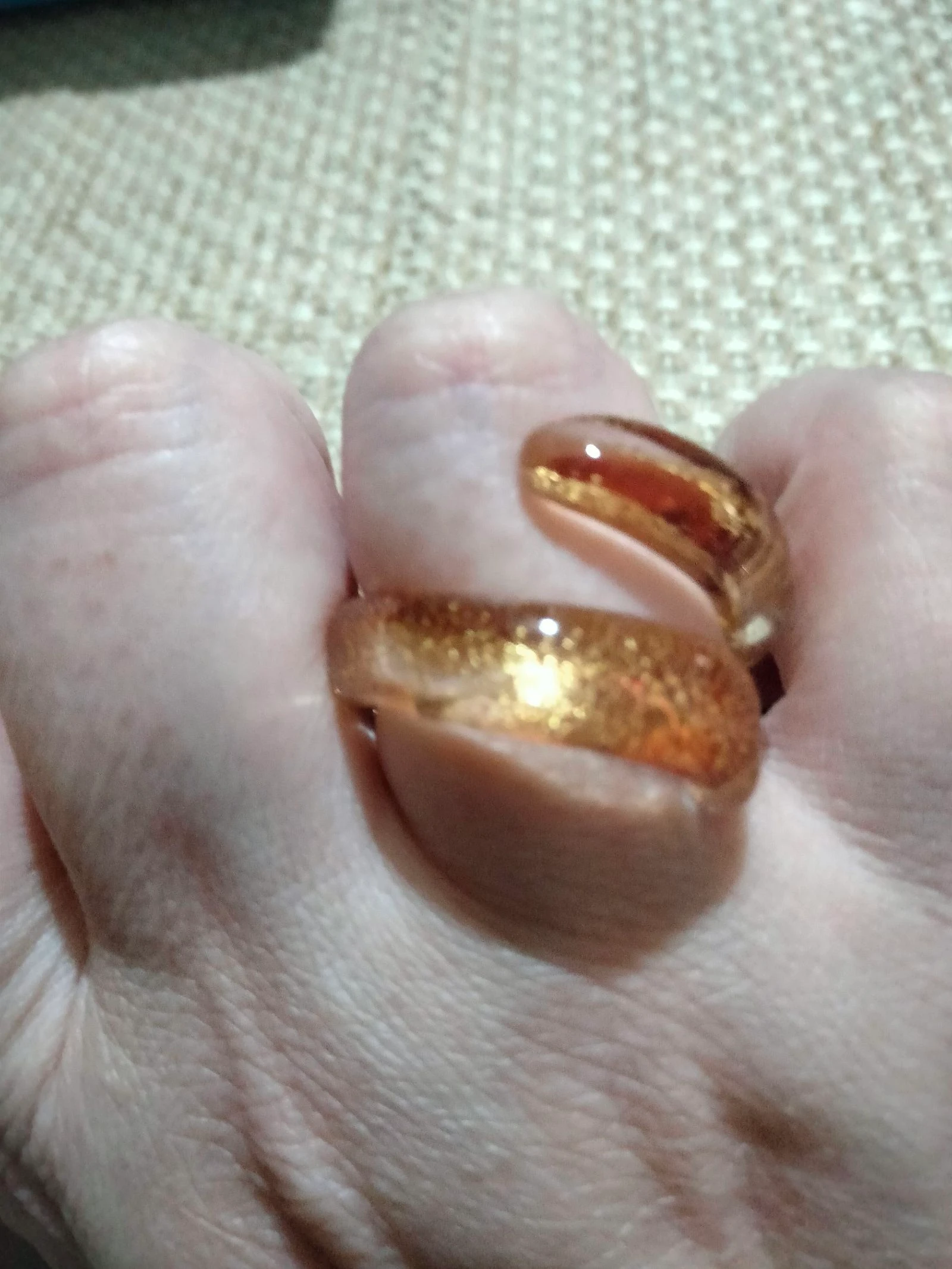 Anillo cristal murano dorado 